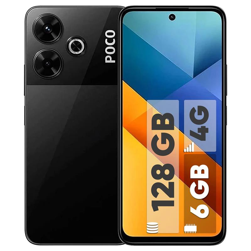 گوشی موبایل شیائومی poco M6 4g حافظه 128 گیگابایت رم 6 گیگابایت نمای ۲
