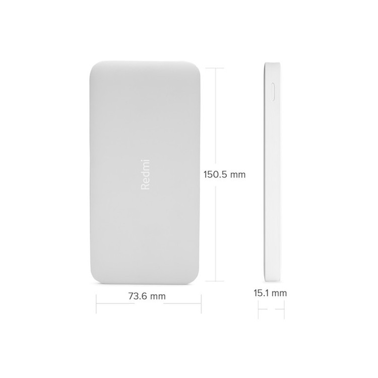 پاوربانک 10 وات شیائومی مدل Redmi ظرفیت 10000 میلی آمپر ساعت به همراه کابل تبدیل microUSB