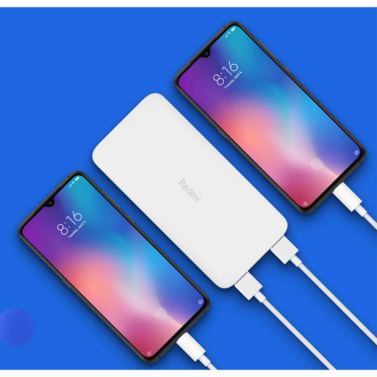 پاوربانک 10 وات شیائومی مدل Redmi ظرفیت 10000 میلی آمپر ساعت به همراه کابل تبدیل microUSB
