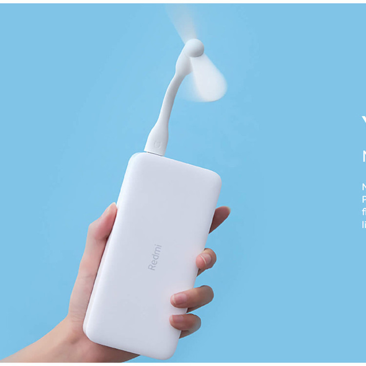 پاوربانک 10 وات شیائومی مدل Redmi ظرفیت 10000 میلی آمپر ساعت به همراه کابل تبدیل microUSB