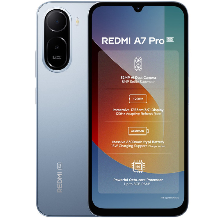 گوشی موبایل شیائومی مدل Redmi A7 Pro 5G ظرفیت 64 گیگابایت و رم 4 گیگابایت